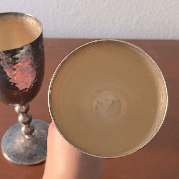 🖤Emilia Castillo Ltd Ed. Mexico Sterling Silver Pair of Wine Goblets w/ Sound🖤 - Picture 5 of 6